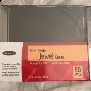 Pkg of 50 Slim-Style Jewel CD/DVD Cases NIB